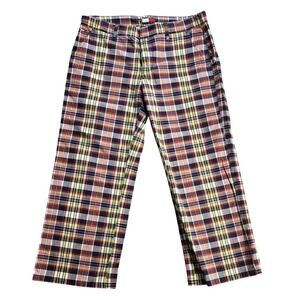 Vintage Tommy Hilfiger Carpri Plaid Pants Colorful Casual Preppy Pocket Size 5